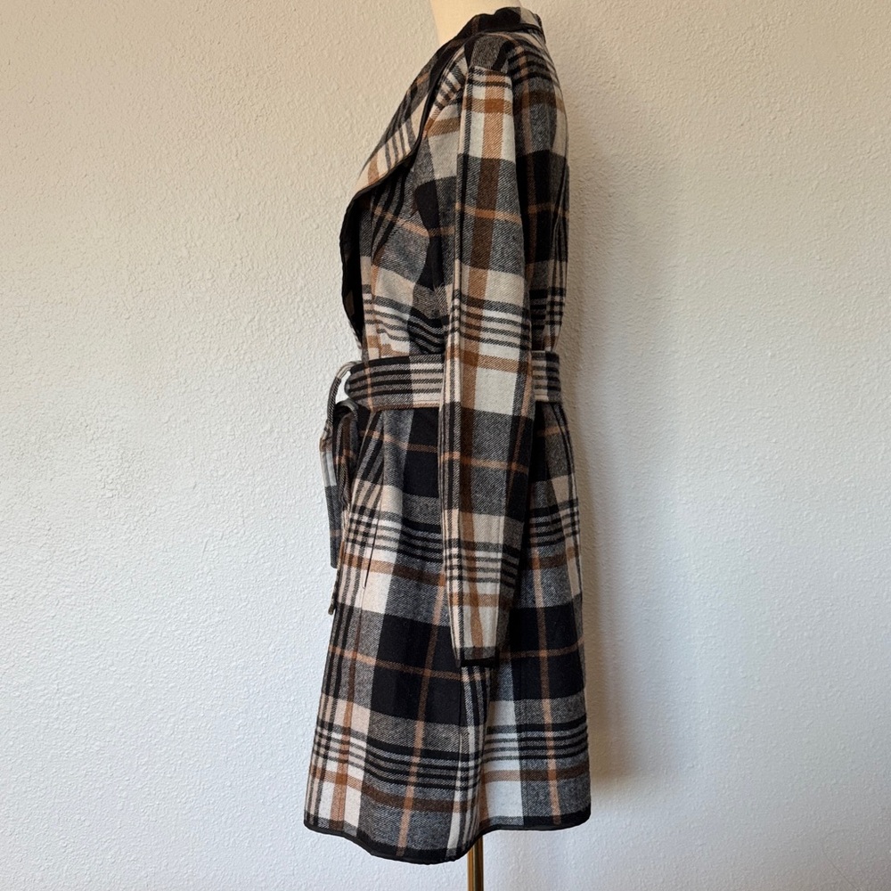 Keren Hart Plaid Belted Coatigan size XL - Picture 6 of 13